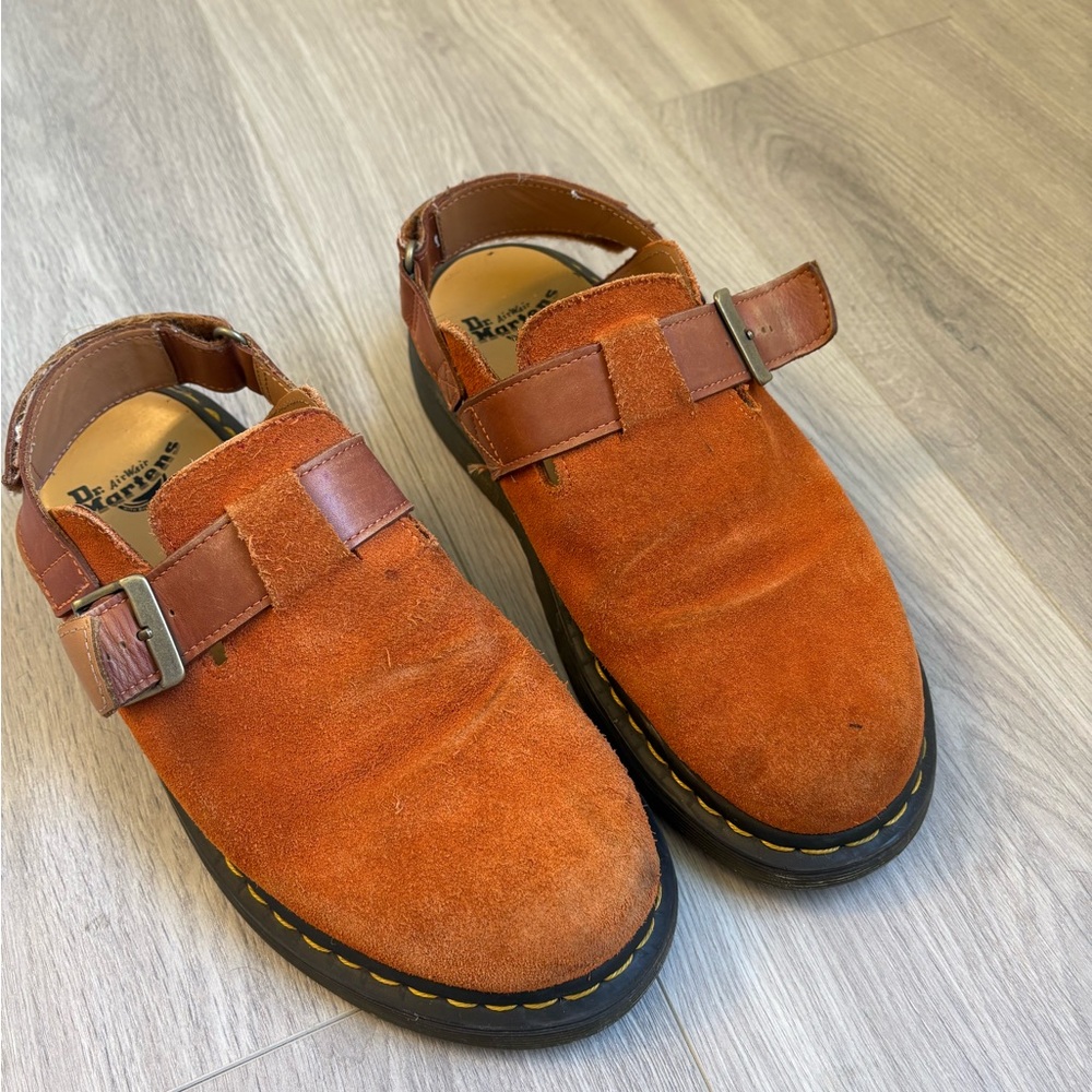 Dr. Martens Orange Suede Shoes
